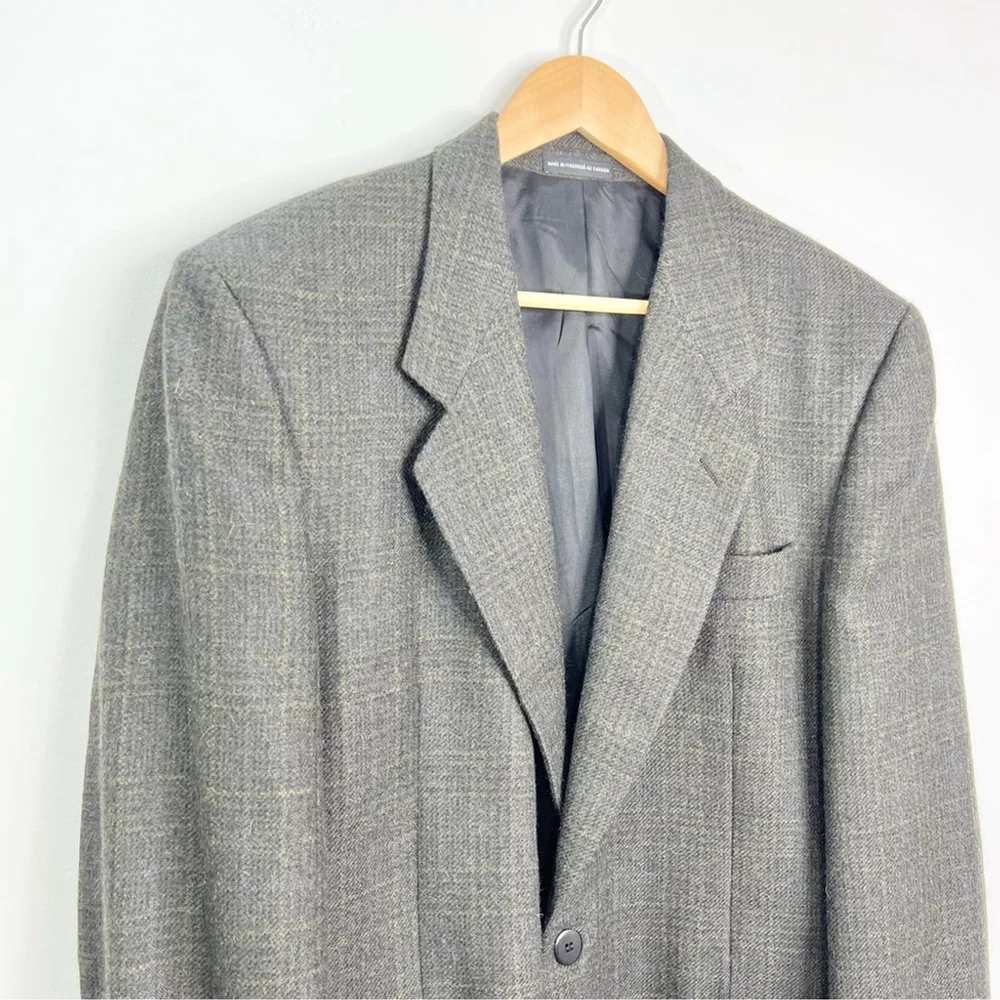 Vintage union made Alpaca wool preppy academia classic plaid blazer jacket 40 R